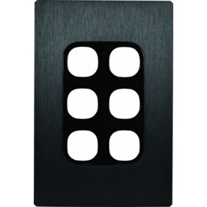 Fusion 6Gang Grid & Cover Plate - Black